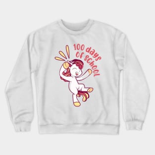 Happy 100 Days Of School Unicorn 100 Days Smarter Kids Crewneck Sweatshirt